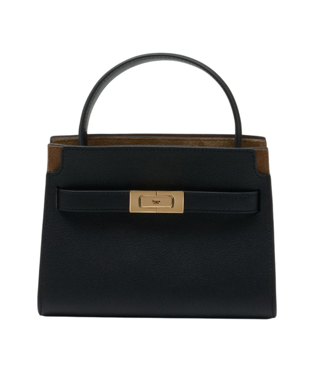 TORY BURCH Черная кожаная сумка с короткими ручками, фото 1