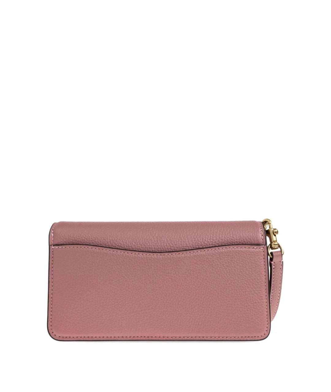 COACH Розовая кожаная сумка через плечо, фото 3