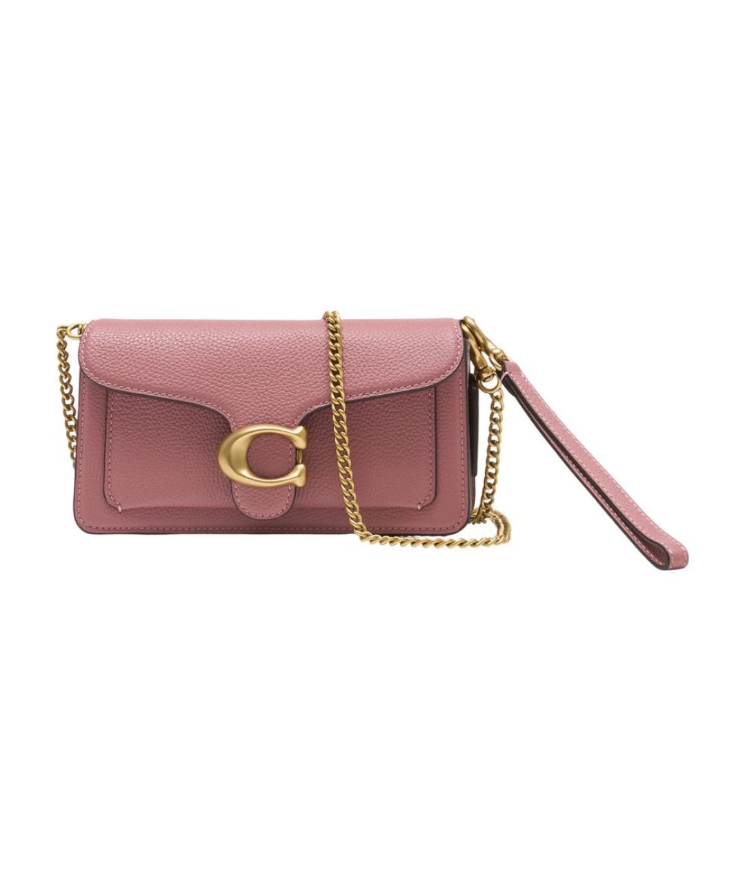 COACH Розовая кожаная сумка через плечо, фото 1