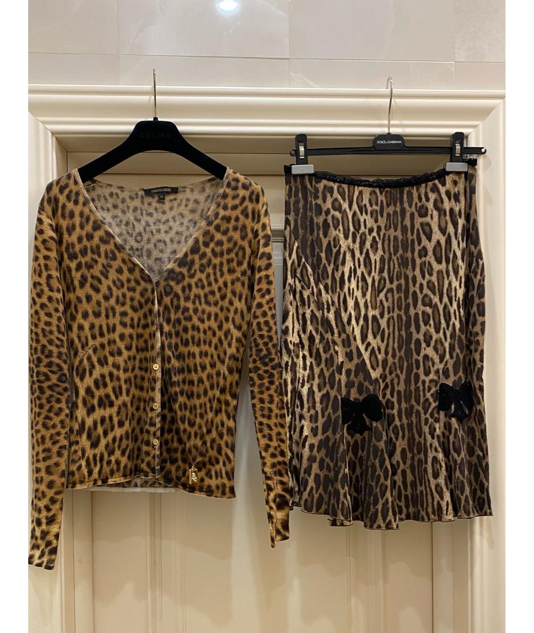 ROBERTO CAVALLI Коричневый шерстяной кардиган, фото 6