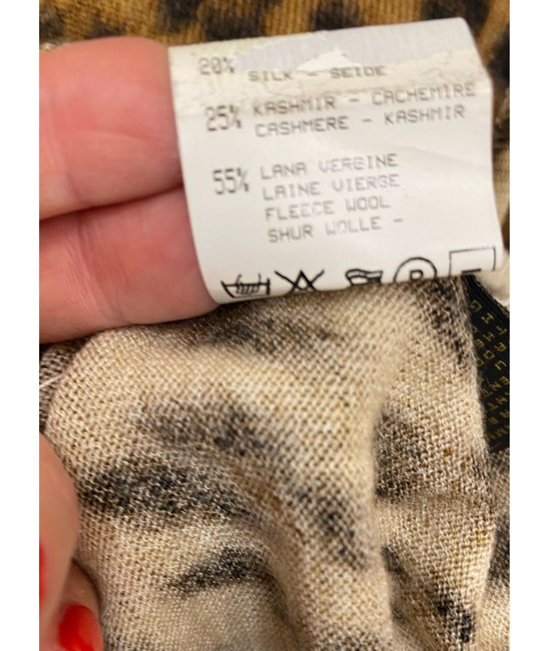 ROBERTO CAVALLI Коричневый шерстяной кардиган, фото 5