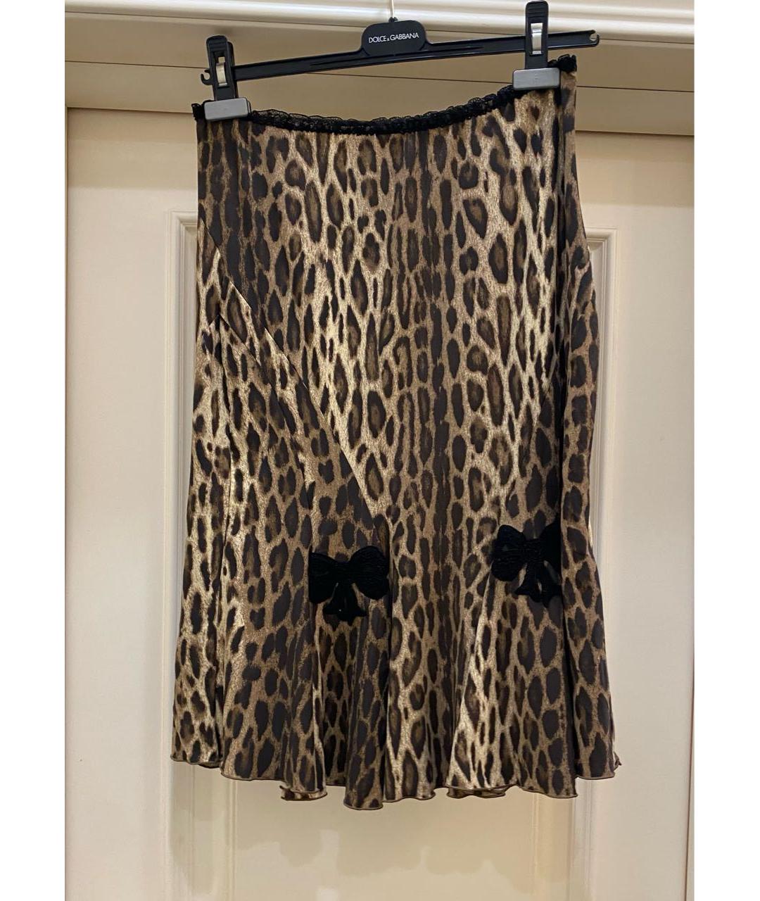 BLUMARINE Коричневая полиамидовая юбка миди, фото 5