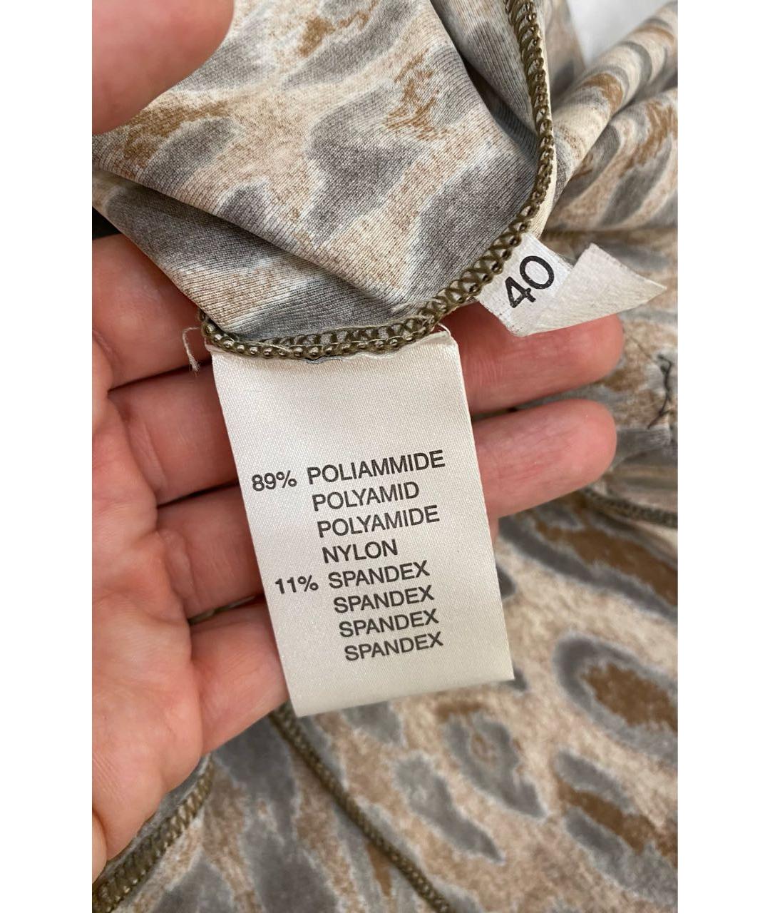 BLUMARINE Коричневая полиамидовая юбка миди, фото 4