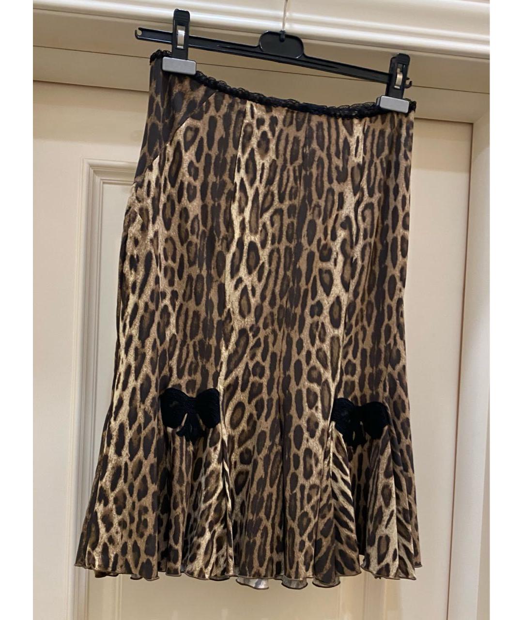 BLUMARINE Коричневая полиамидовая юбка миди, фото 6