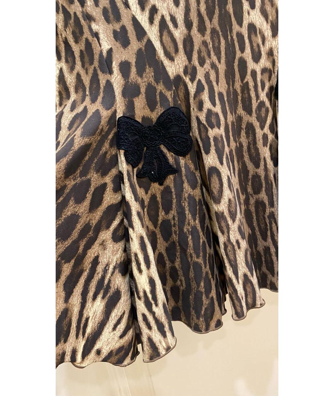 BLUMARINE Коричневая полиамидовая юбка миди, фото 2