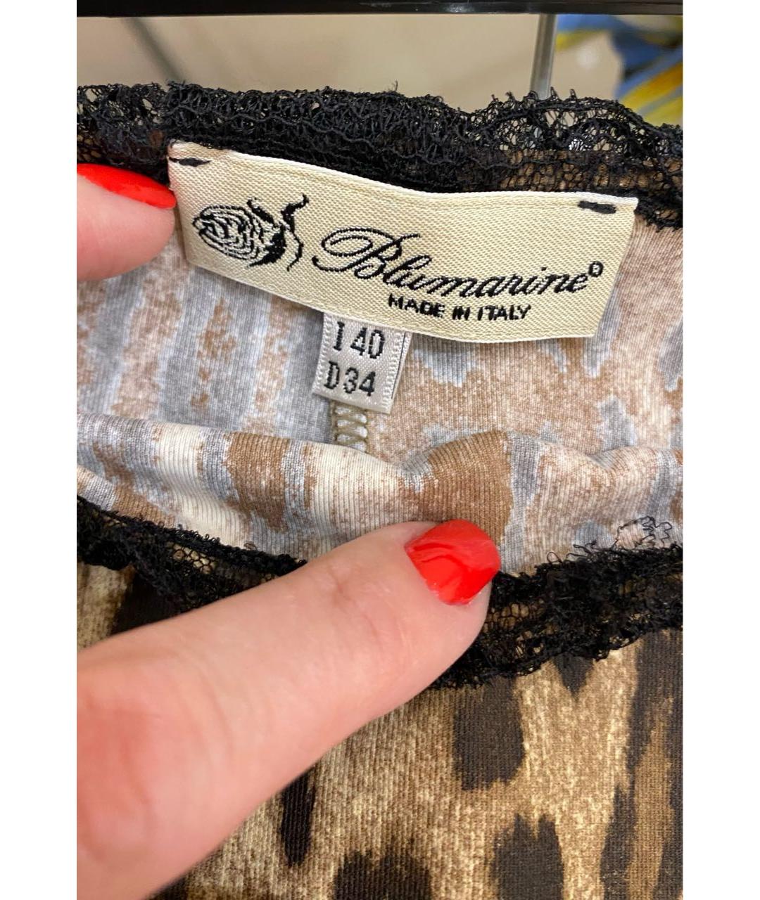 BLUMARINE Коричневая полиамидовая юбка миди, фото 3