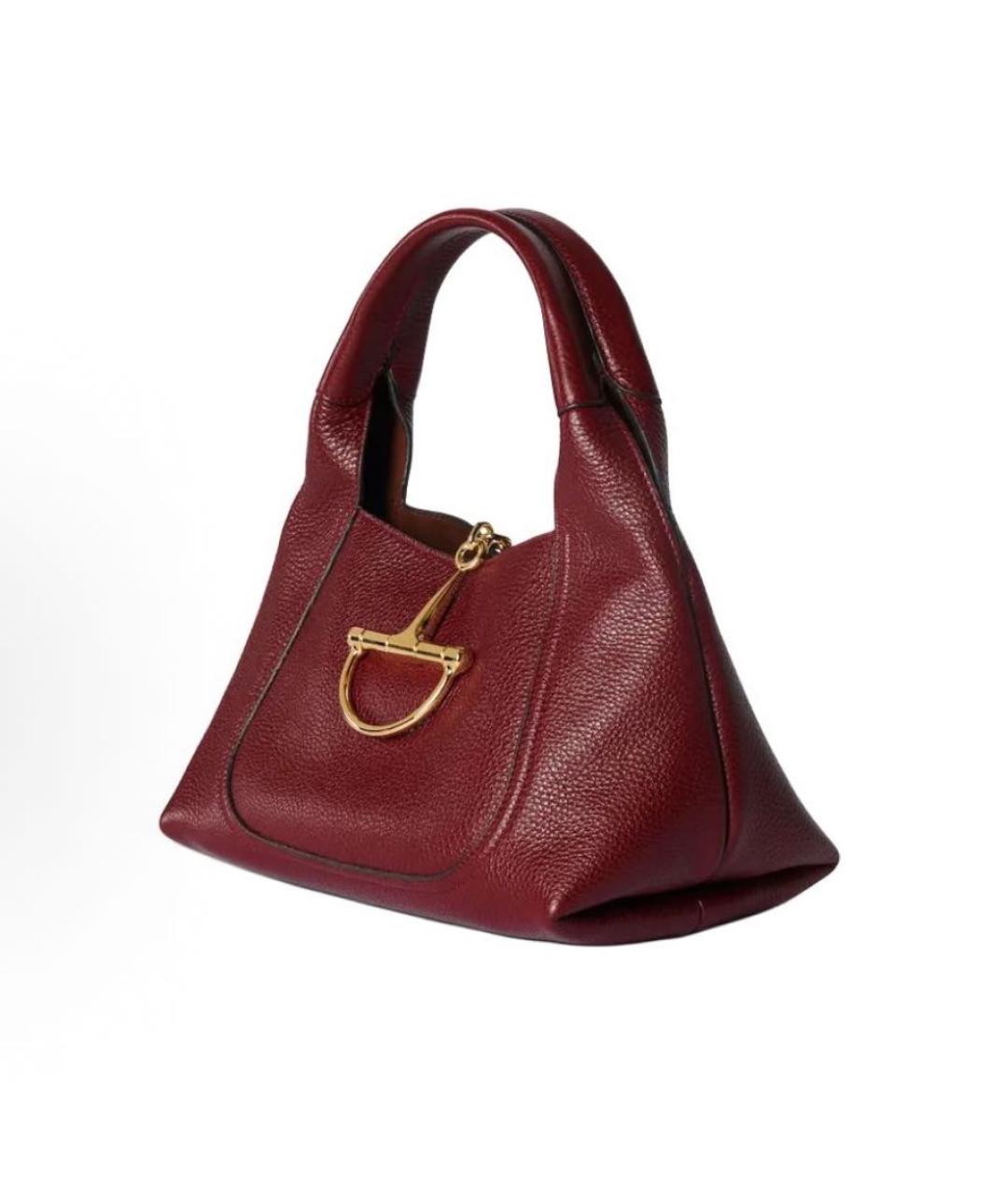 GUCCI Бордовая кожаная сумка через плечо, фото 2