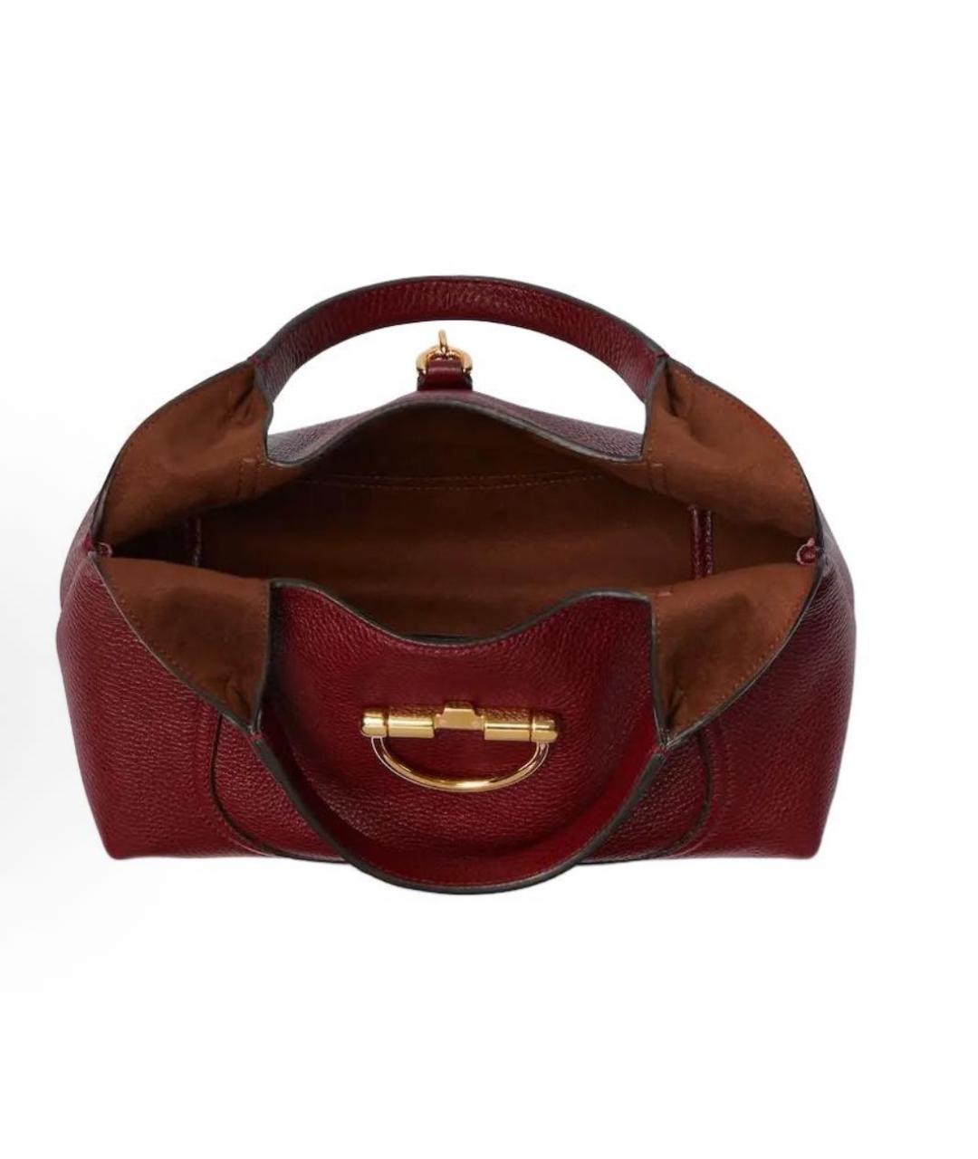 GUCCI Бордовая кожаная сумка через плечо, фото 3