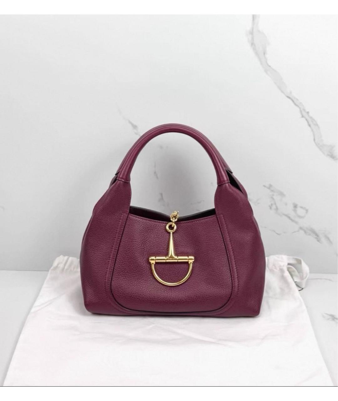 GUCCI Бордовая кожаная сумка через плечо, фото 4