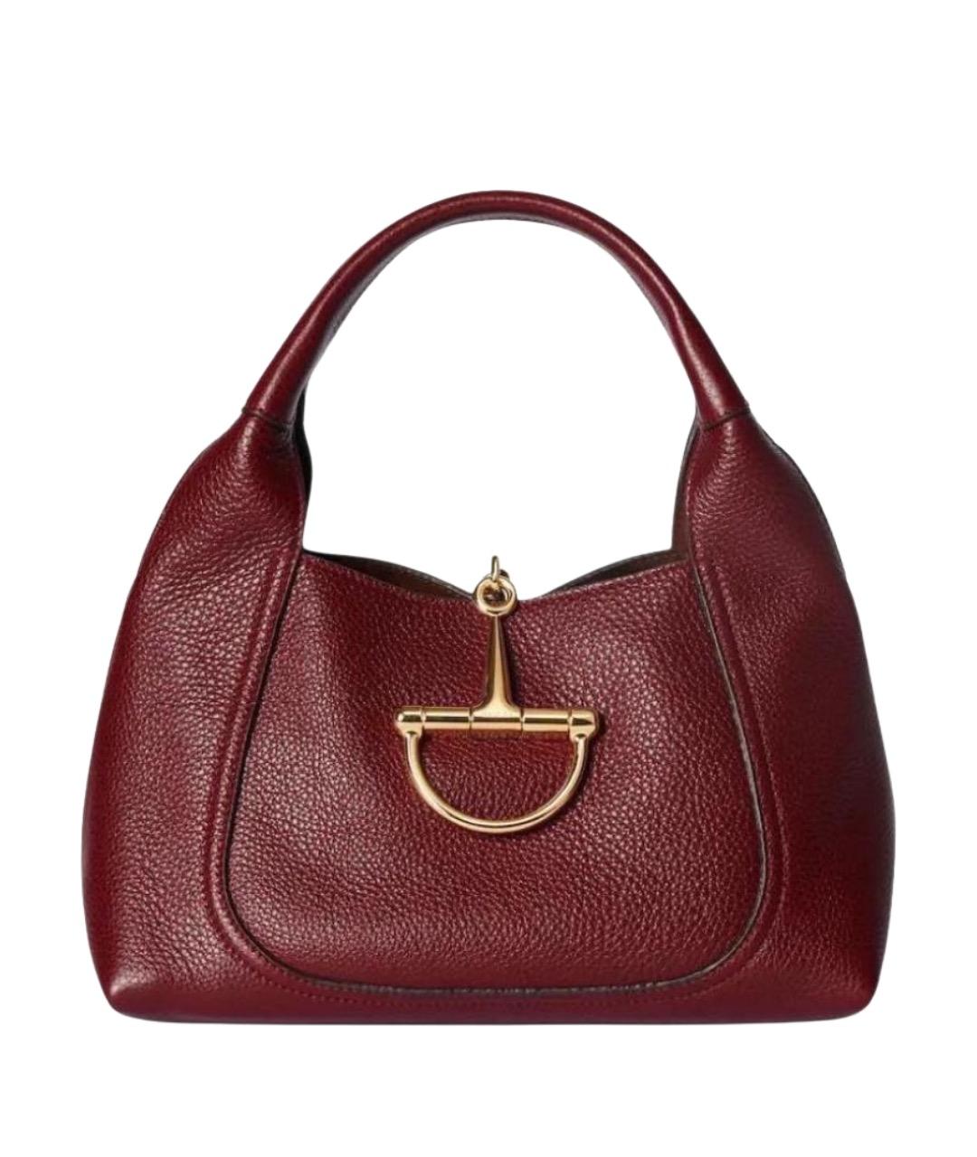 GUCCI Бордовая кожаная сумка через плечо, фото 1