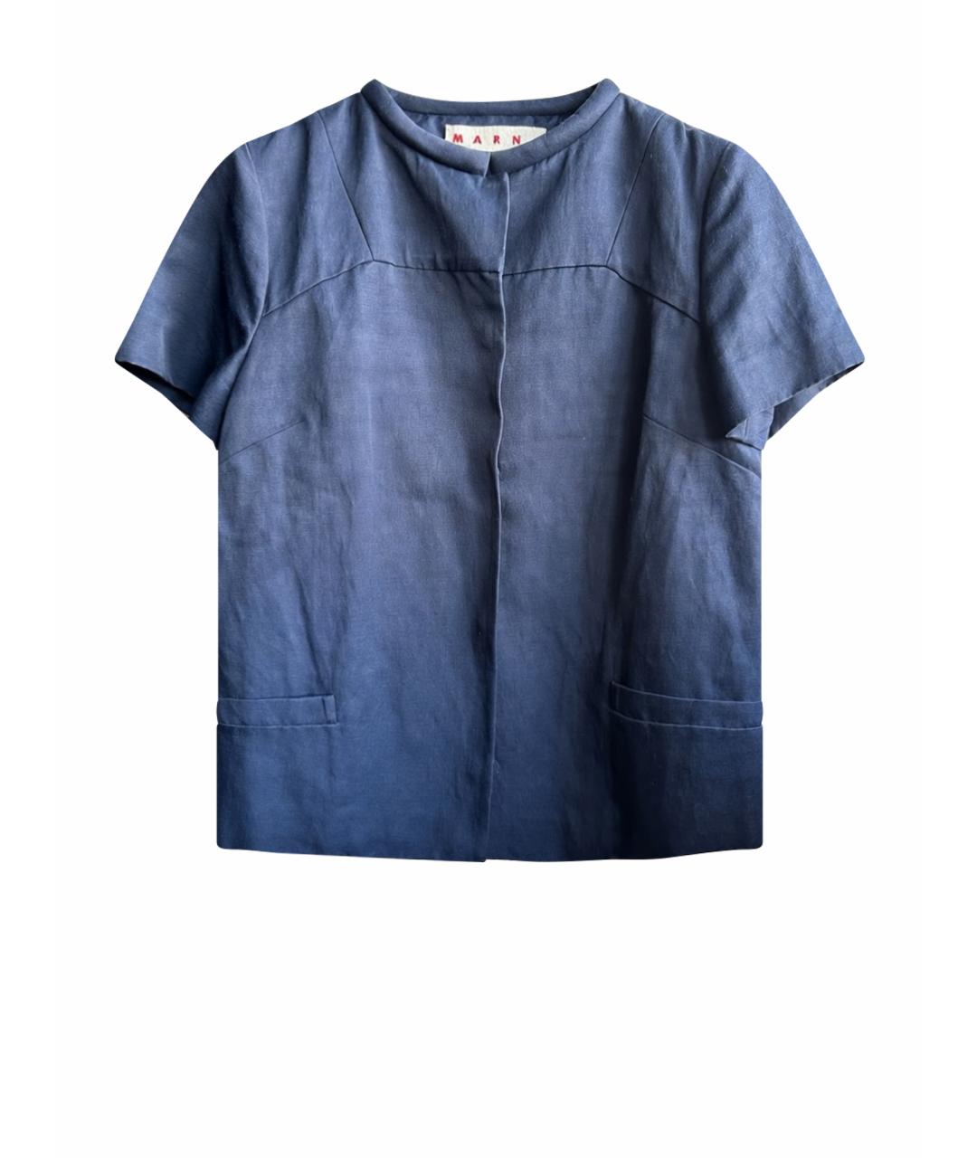 MARNI Темно-синий вискозный жакет/пиджак, фото 1