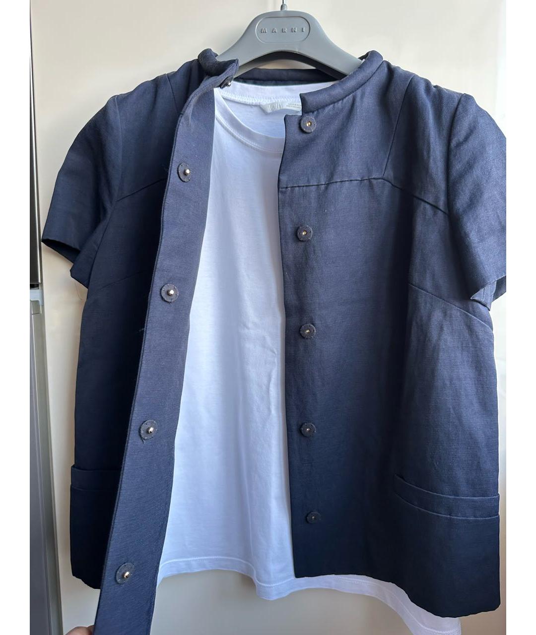 MARNI Темно-синий вискозный жакет/пиджак, фото 8