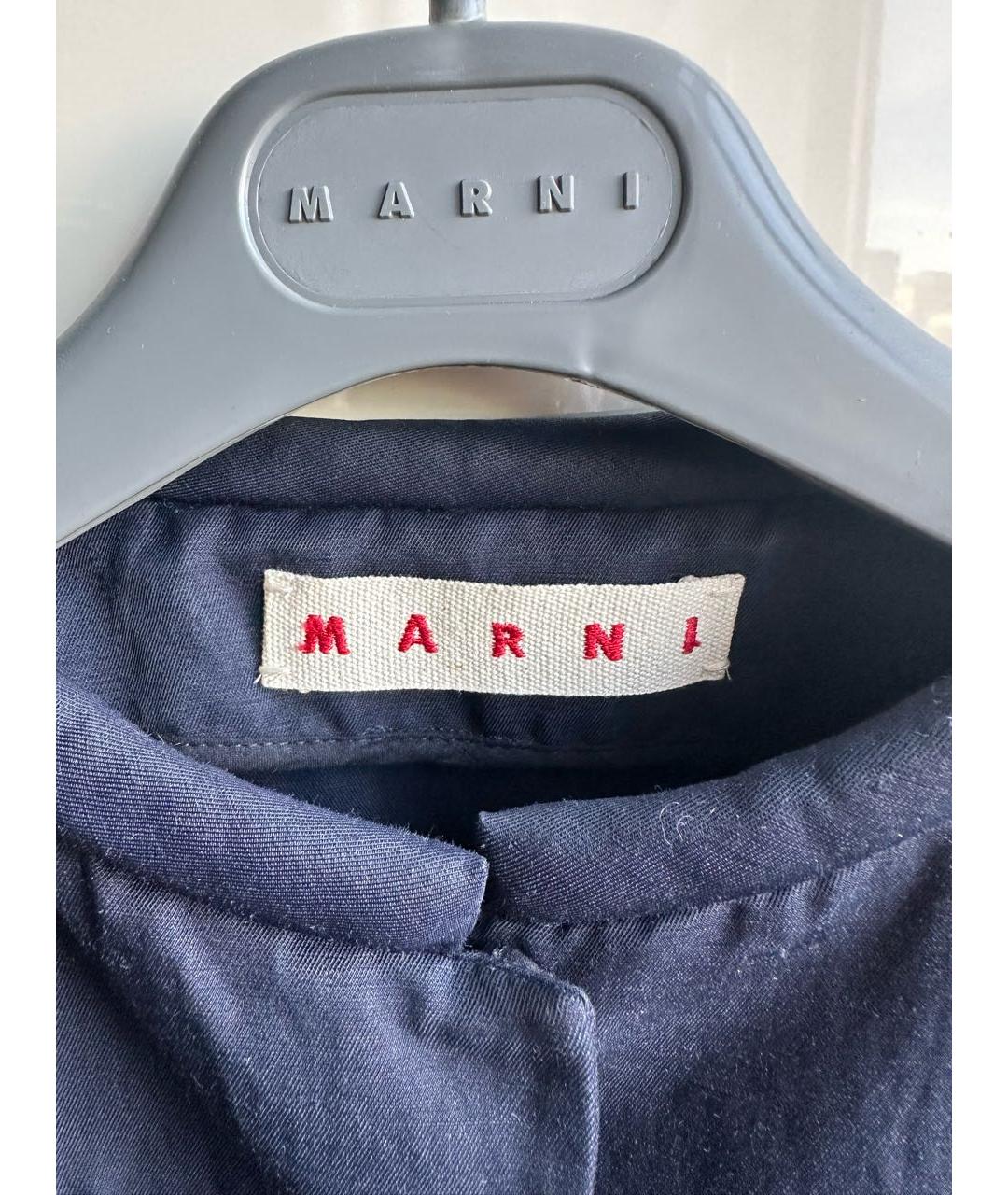 MARNI Темно-синий вискозный жакет/пиджак, фото 3