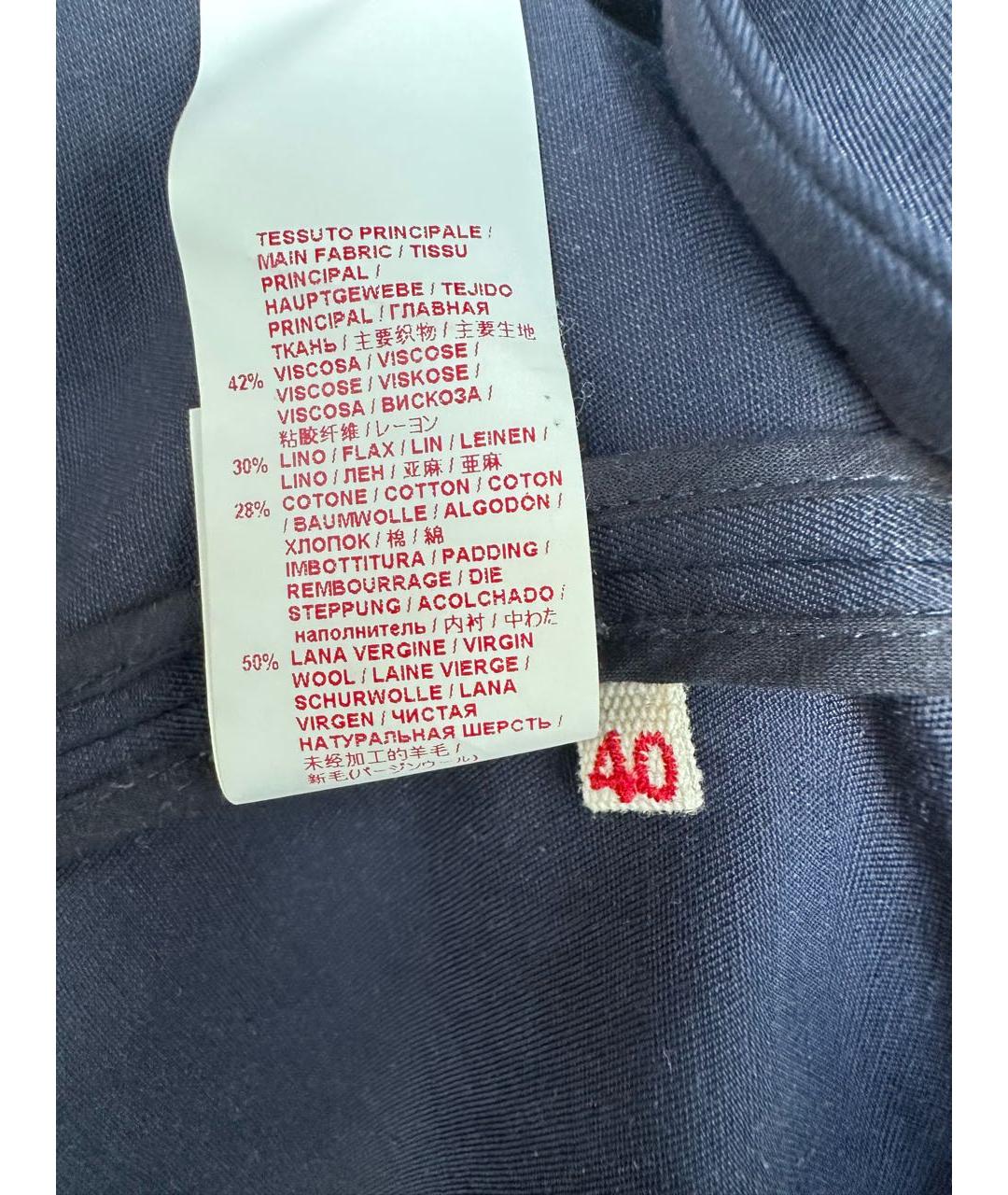 MARNI Темно-синий вискозный жакет/пиджак, фото 7