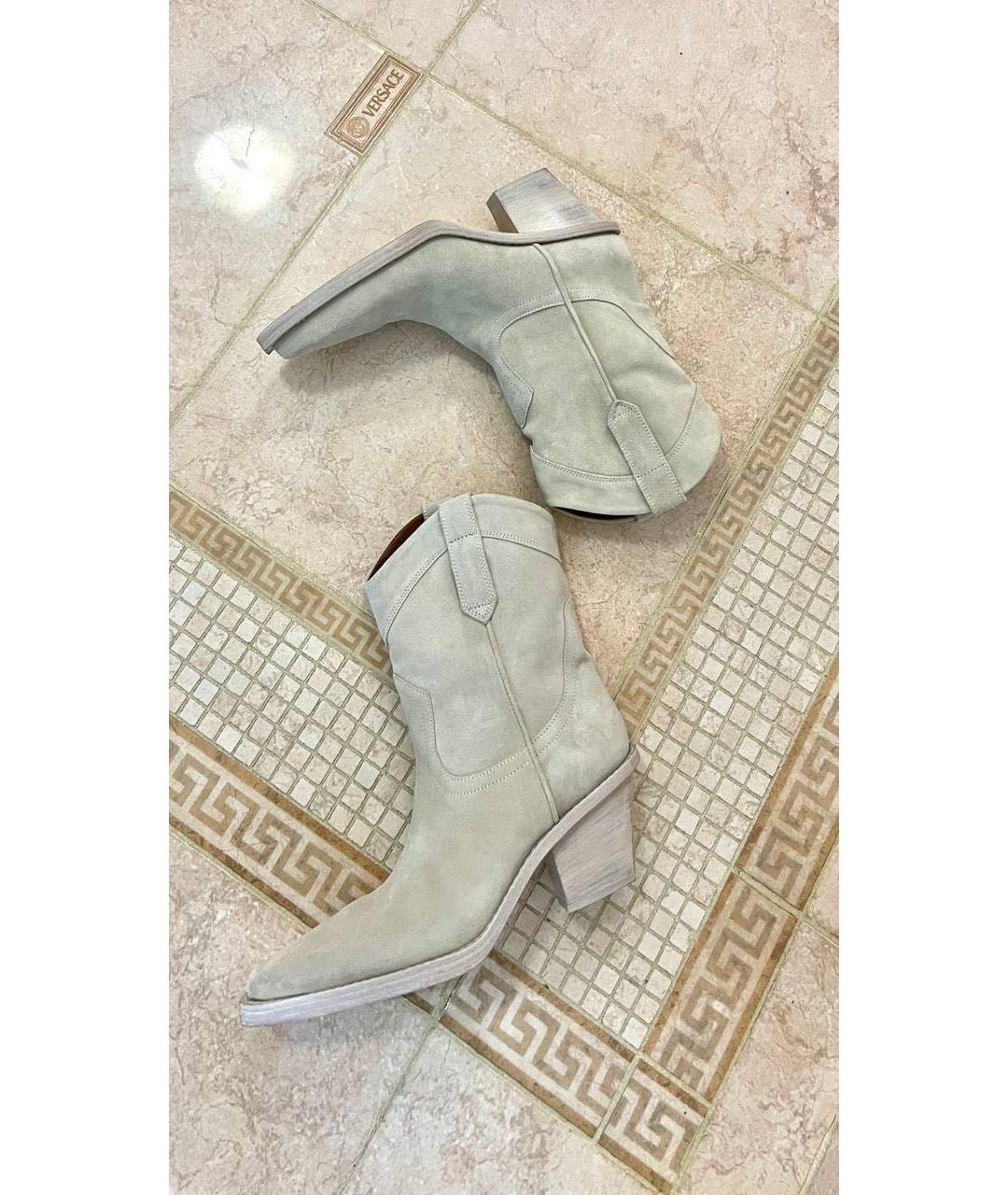 PARIS TEXAS Бежевые замшевые полусапоги, фото 4