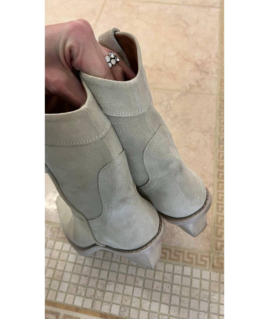 PARIS TEXAS Бежевые замшевые полусапоги, фото 7