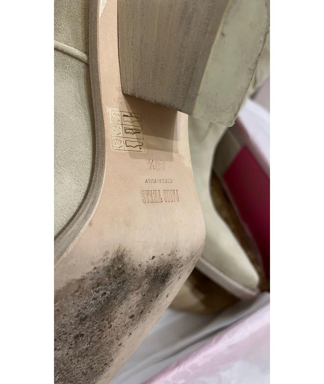 PARIS TEXAS Бежевые замшевые полусапоги, фото 5