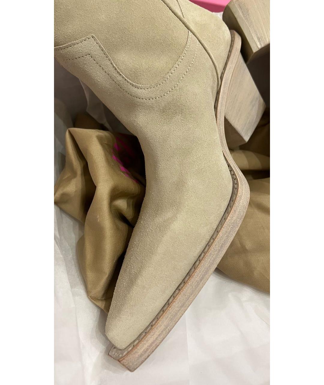 PARIS TEXAS Бежевые замшевые полусапоги, фото 2