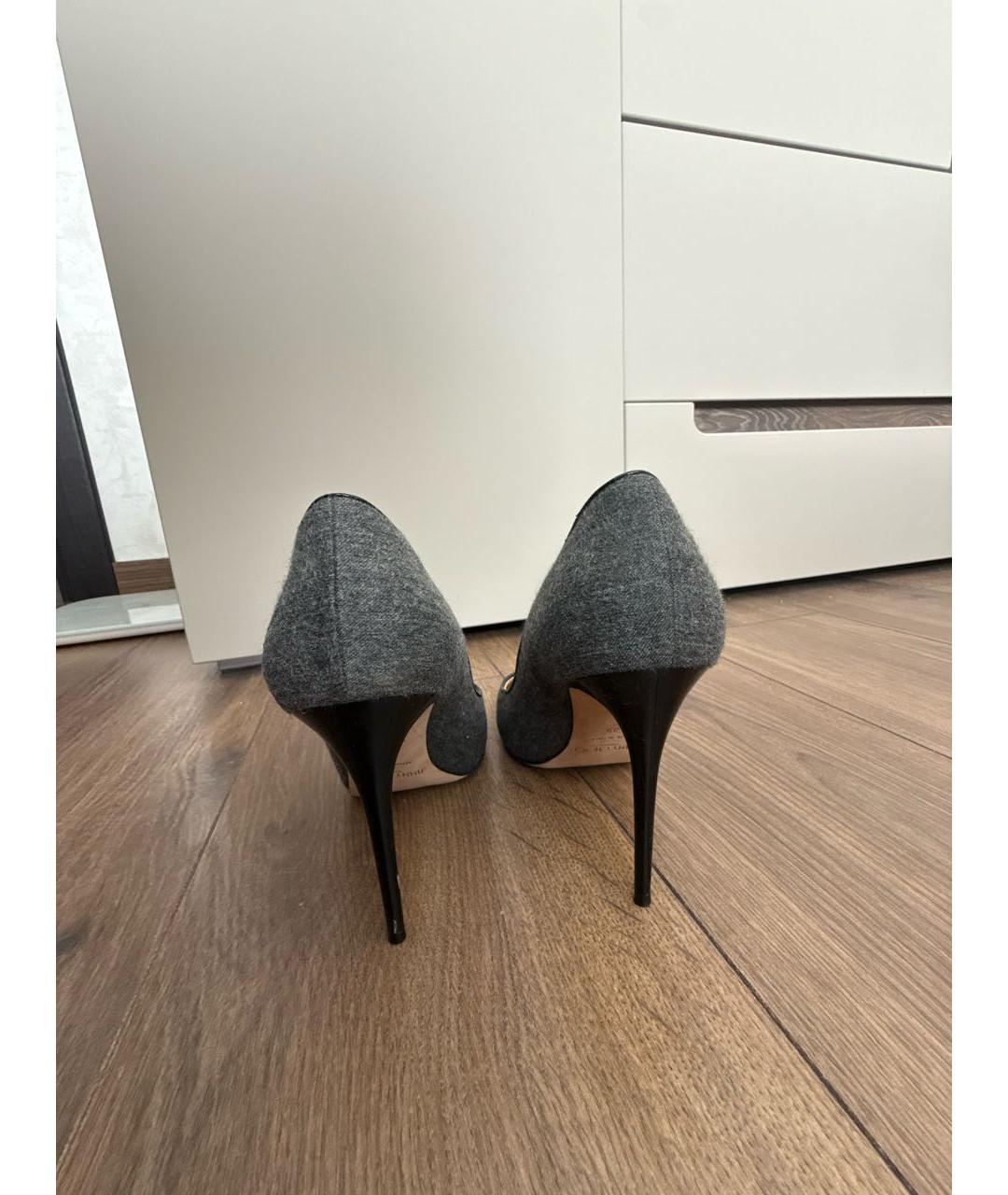 JIMMY CHOO Серые текстильные туфли, фото 4