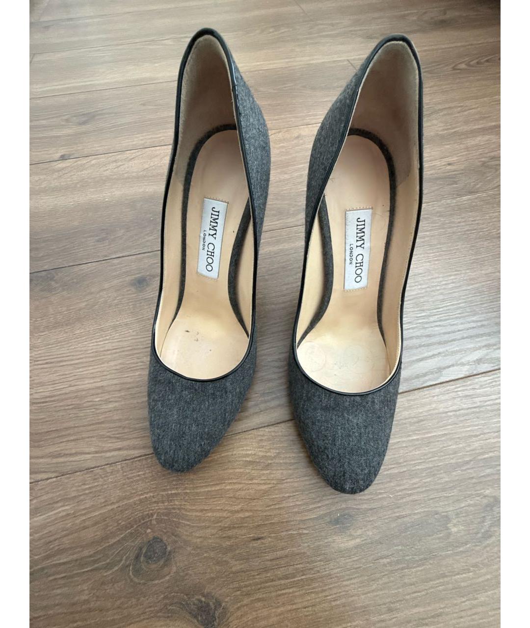JIMMY CHOO Серые текстильные туфли, фото 2