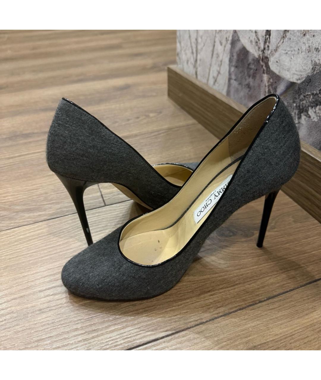 JIMMY CHOO Серые текстильные туфли, фото 5