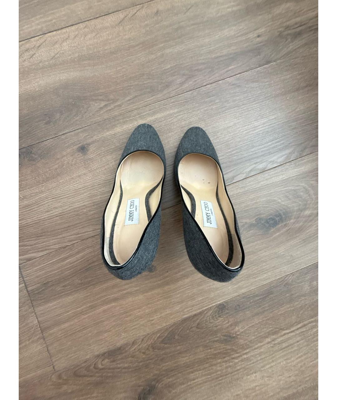 JIMMY CHOO Серые текстильные туфли, фото 3