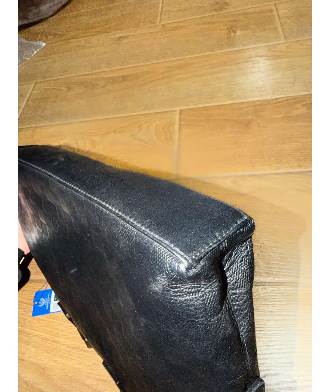 LOUIS VUITTON Черный кожаный портфель, фото 3