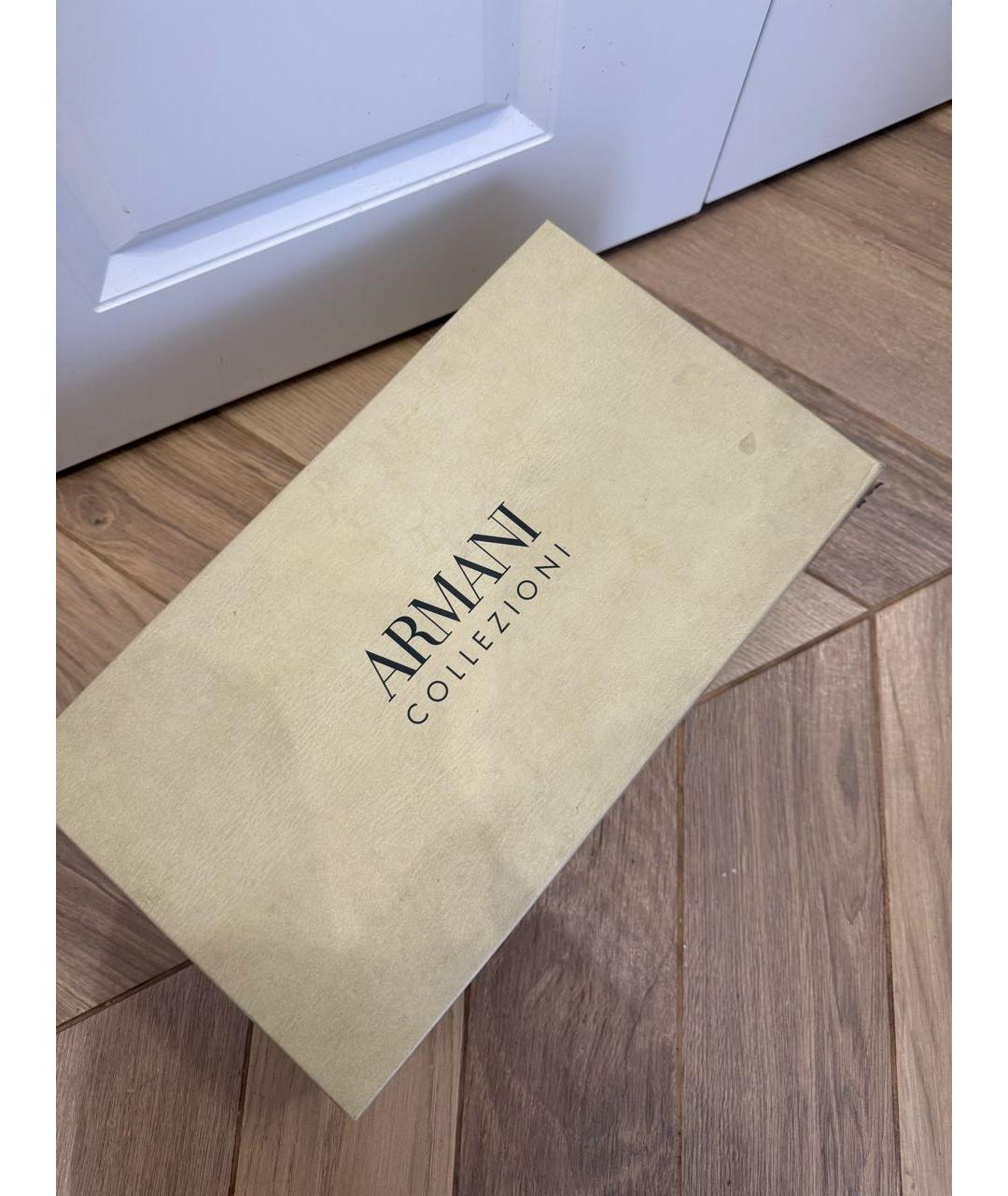 ARMANI COLLEZIONI Темно-синие кожаные низкие ботинки, фото 8