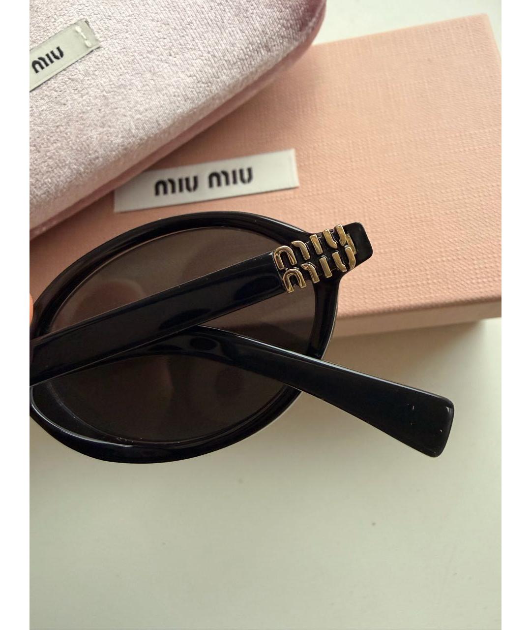 MIU MIU Черные пластиковые солнцезащитные очки, фото 5