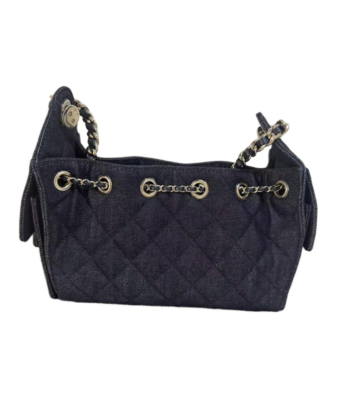 CHANEL Темно-синяя деним сумка через плечо, фото 3