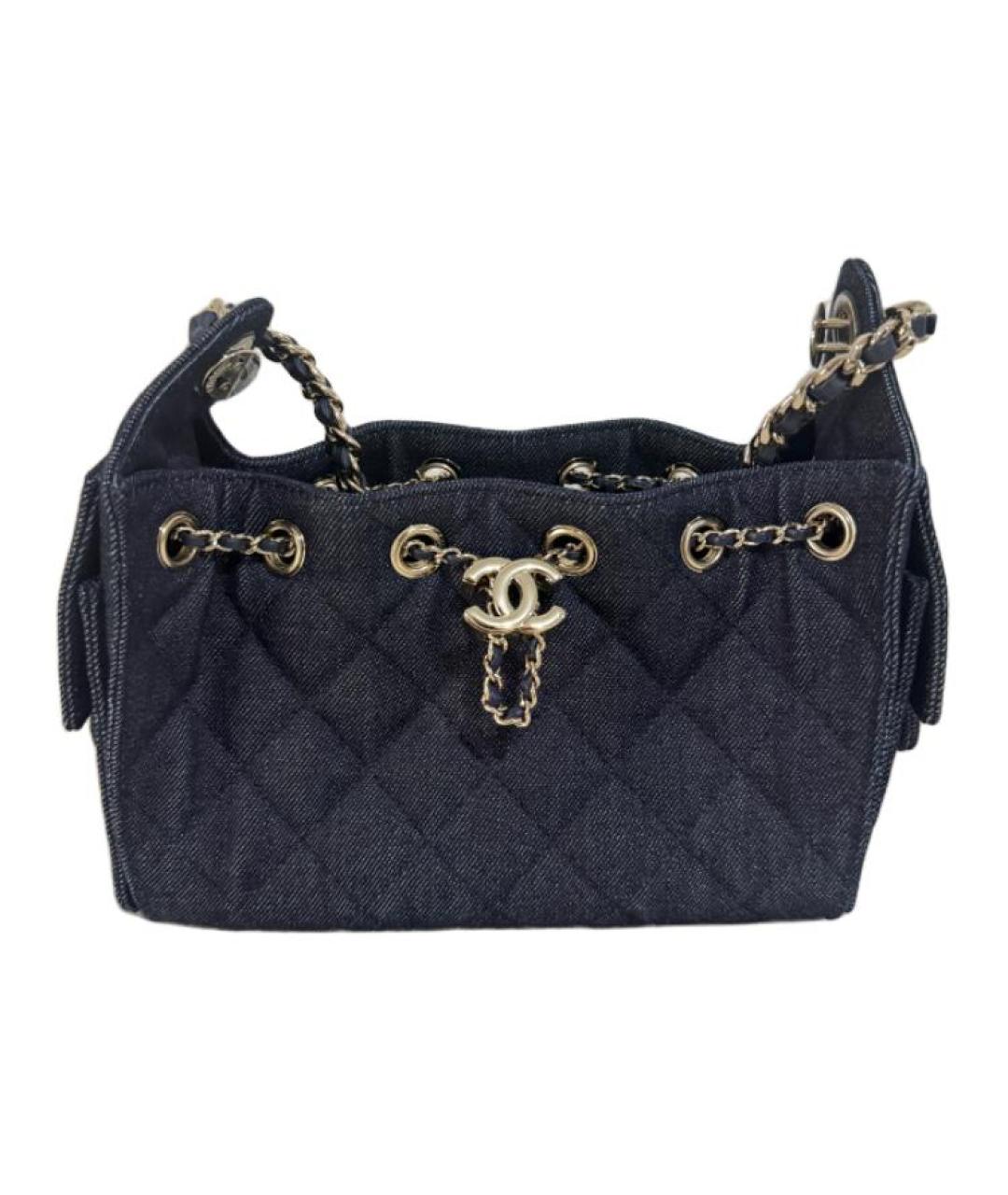CHANEL Темно-синяя деним сумка через плечо, фото 1