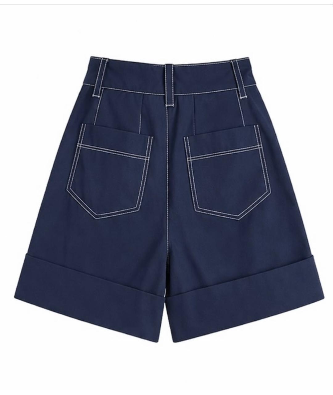 ALEXANDER MCQUEEN Темно-синие хлопковые шорты, фото 2