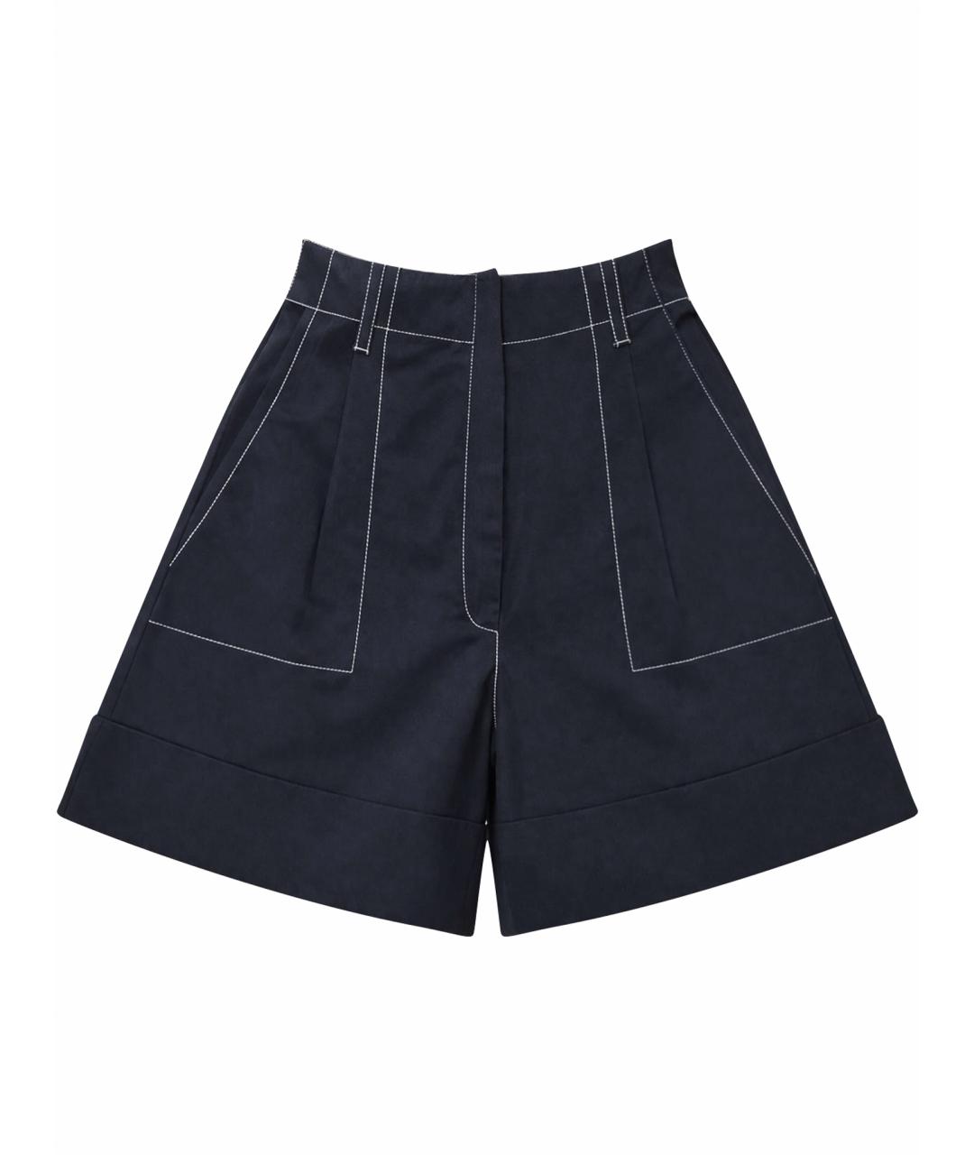 ALEXANDER MCQUEEN Темно-синие хлопковые шорты, фото 1
