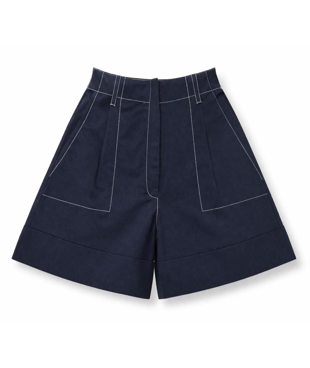 ALEXANDER MCQUEEN Темно-синие хлопковые шорты, фото 5