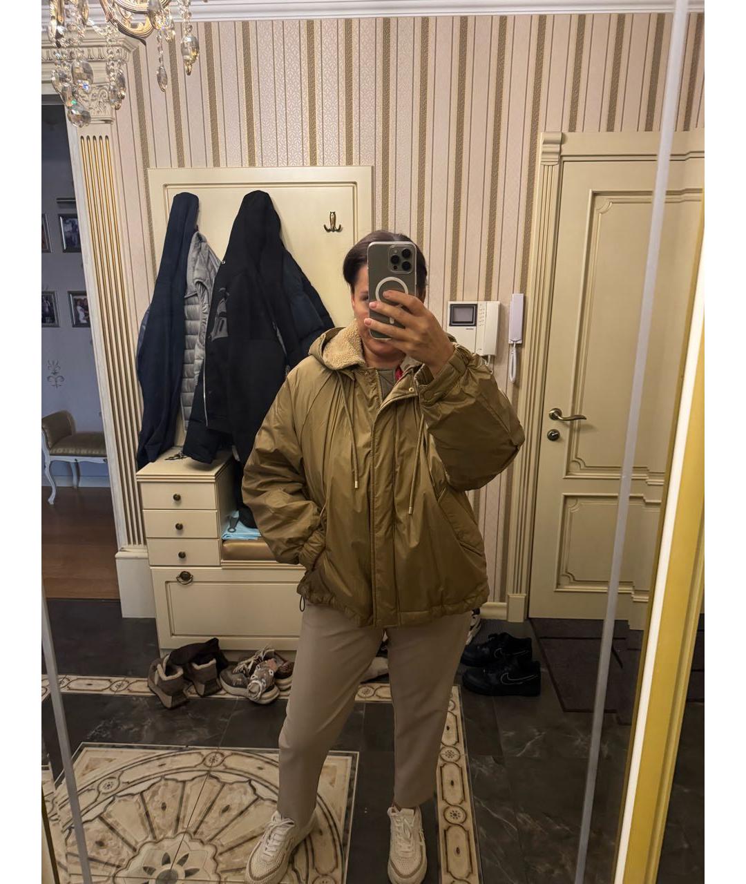 WEEKEND MAX MARA Бежевая полиэстеровая куртка, фото 8