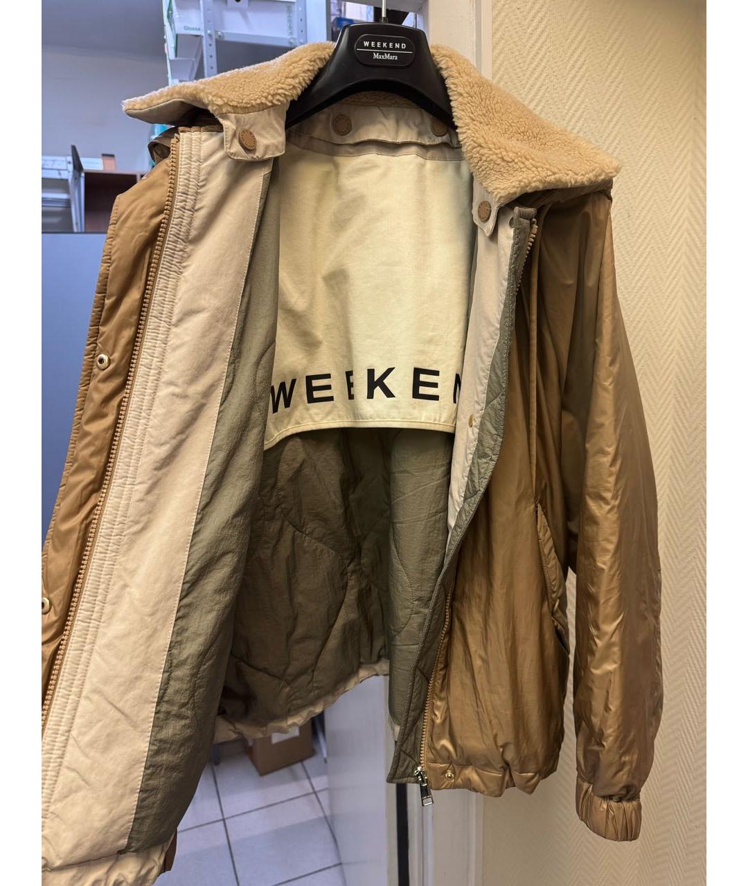 WEEKEND MAX MARA Бежевая полиэстеровая куртка, фото 4
