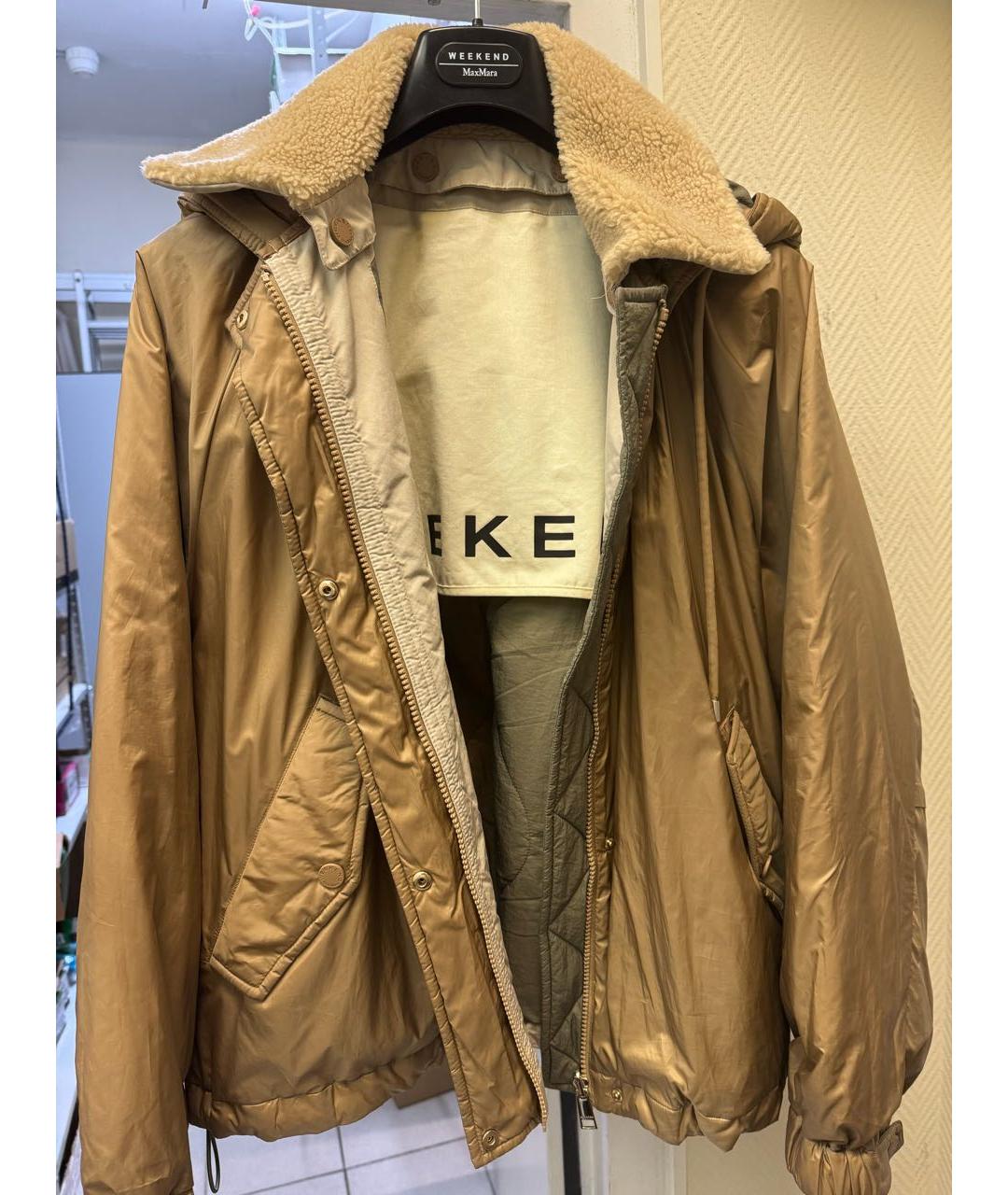 WEEKEND MAX MARA Бежевая полиэстеровая куртка, фото 9