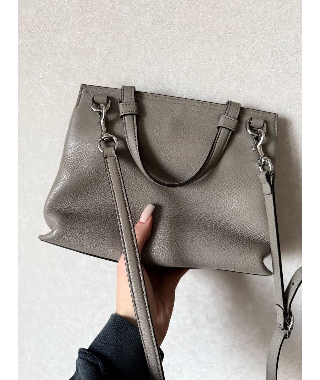 GUCCI Серая кожаная сумка тоут, фото 3