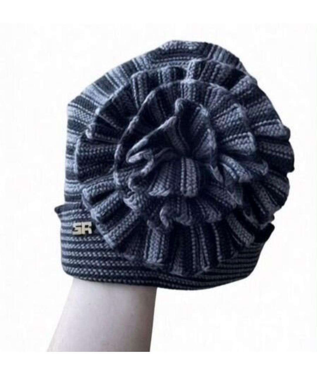 Sonya Rykiel Антрацитовая шерстяная шапка, фото 7