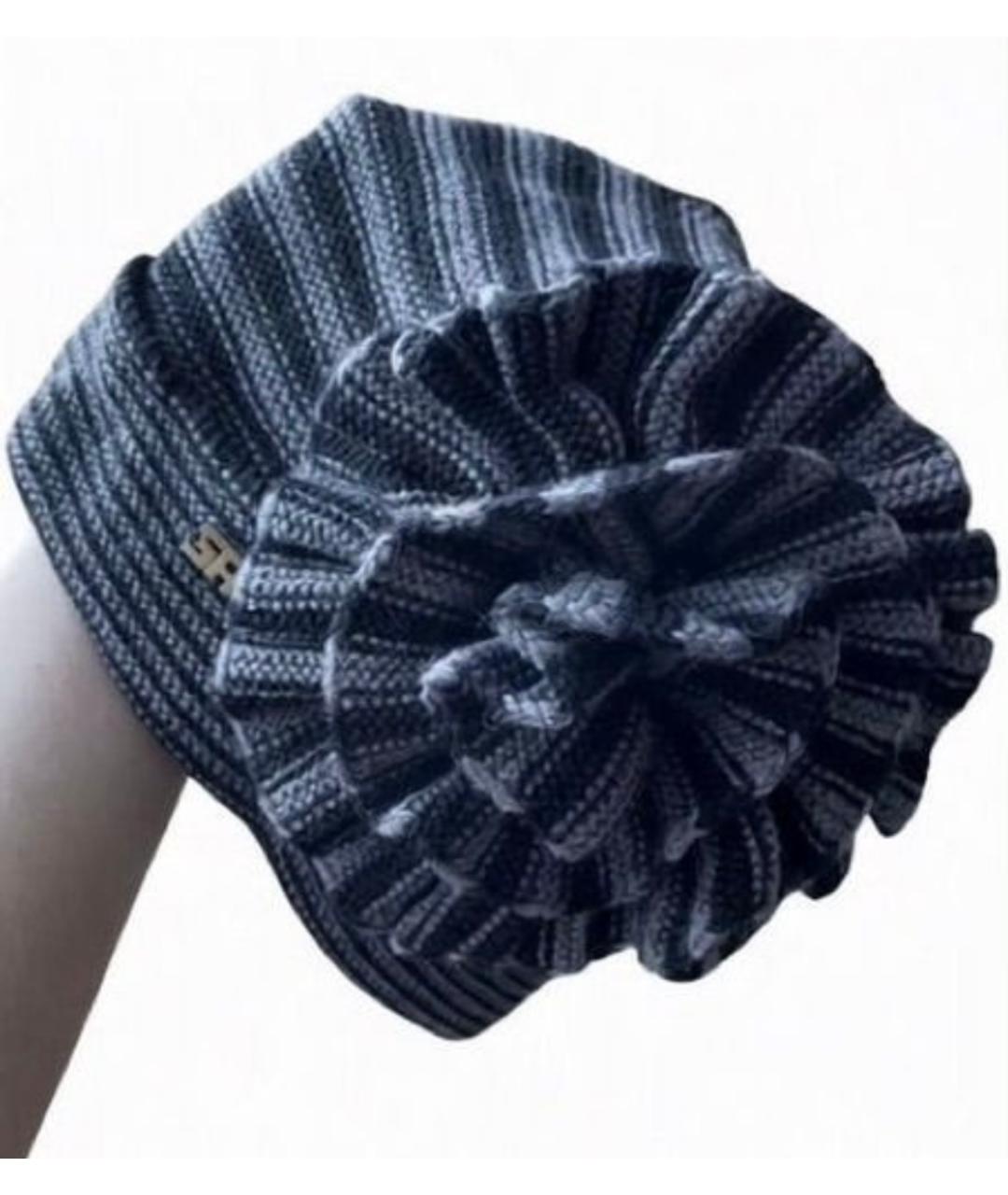 Sonya Rykiel Антрацитовая шерстяная шапка, фото 6