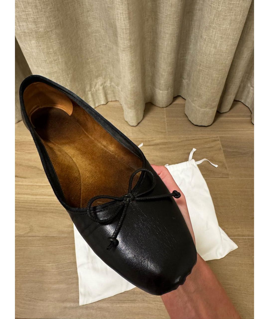 KHAITE Черные кожаные балетки, фото 4