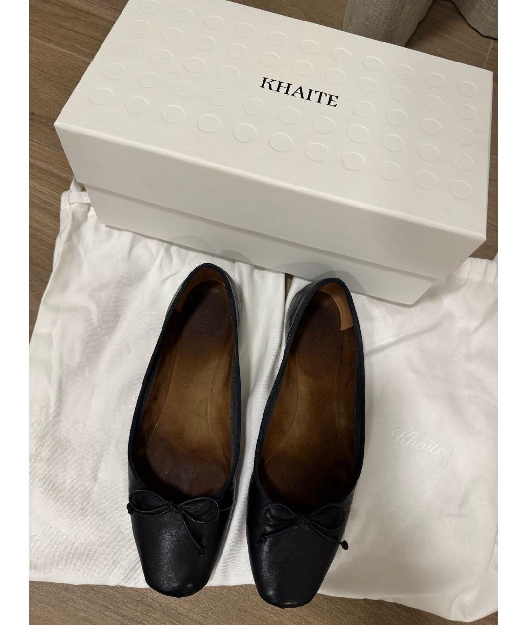 KHAITE Черные кожаные балетки, фото 5
