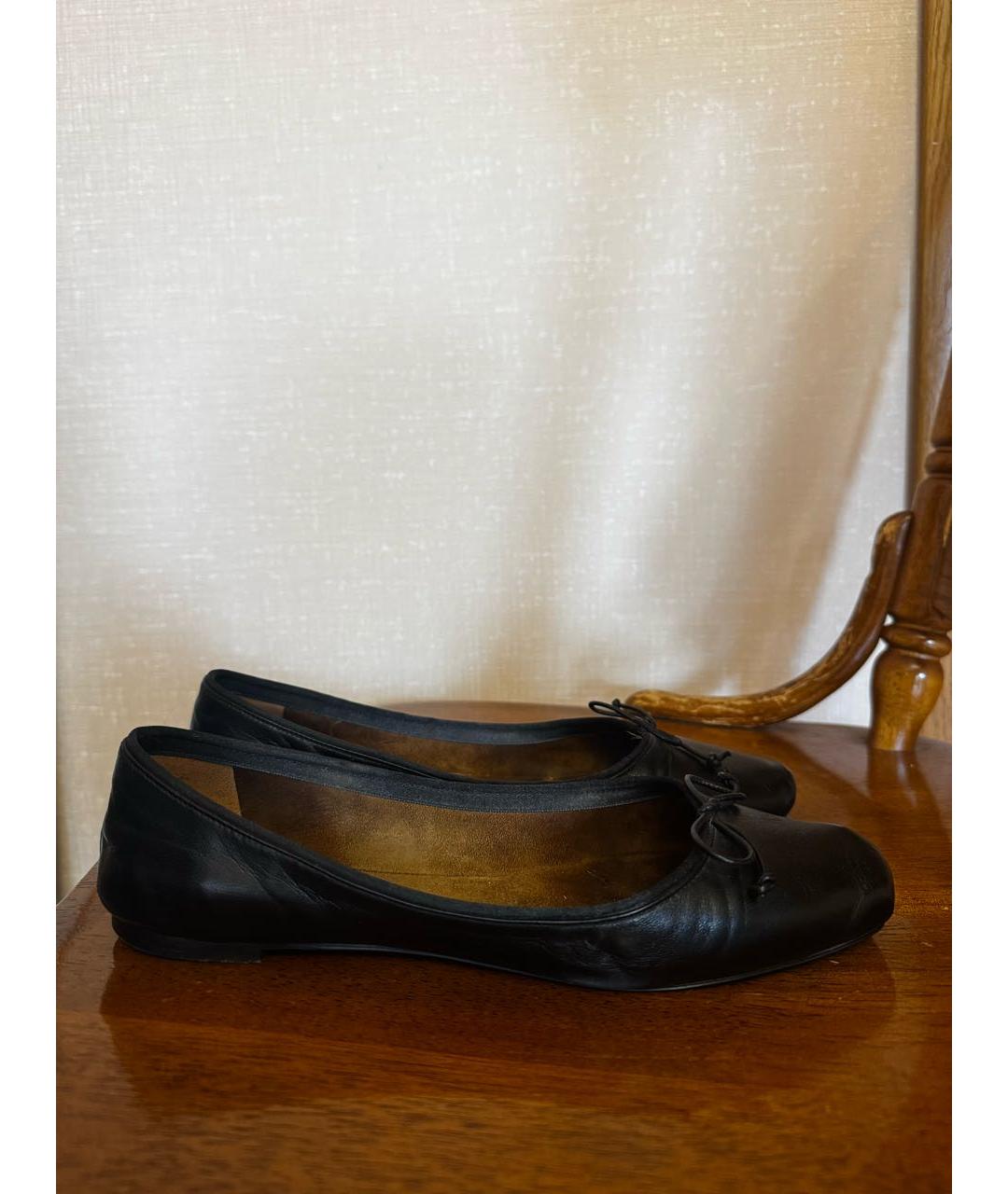 KHAITE Черные кожаные балетки, фото 7