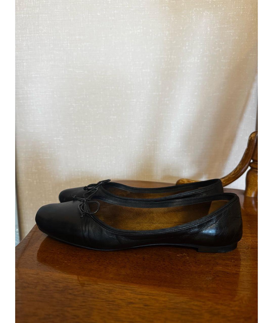 KHAITE Черные кожаные балетки, фото 3