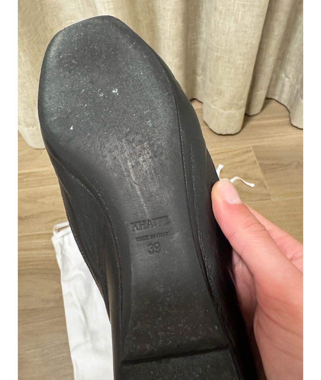 KHAITE Черные кожаные балетки, фото 6