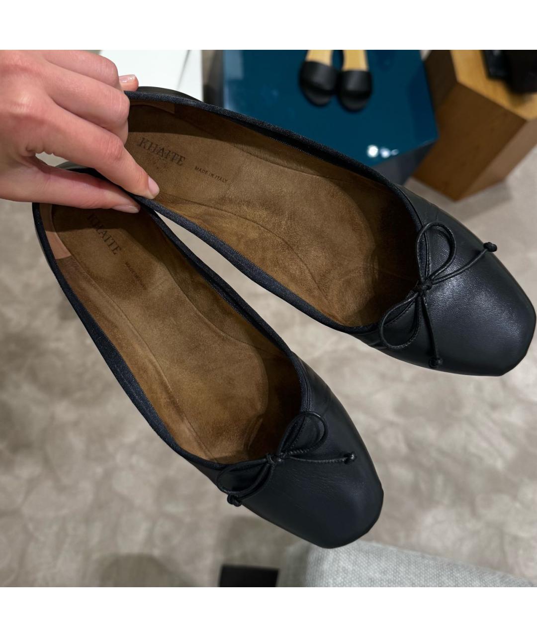 KHAITE Черные кожаные балетки, фото 2