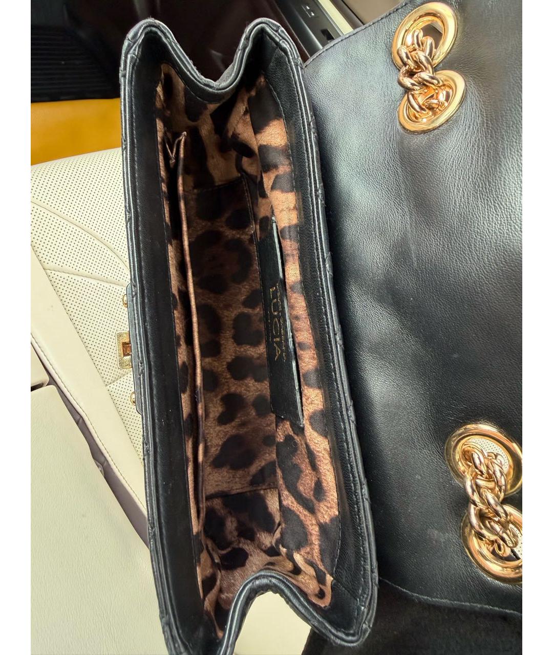 DOLCE&GABBANA Черная кожаная сумка через плечо, фото 7