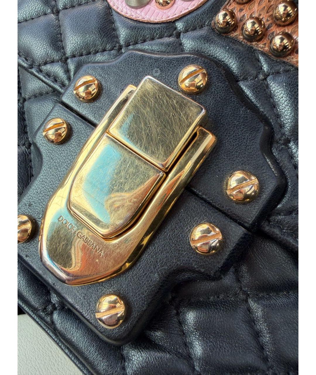 DOLCE&GABBANA Черная кожаная сумка через плечо, фото 4
