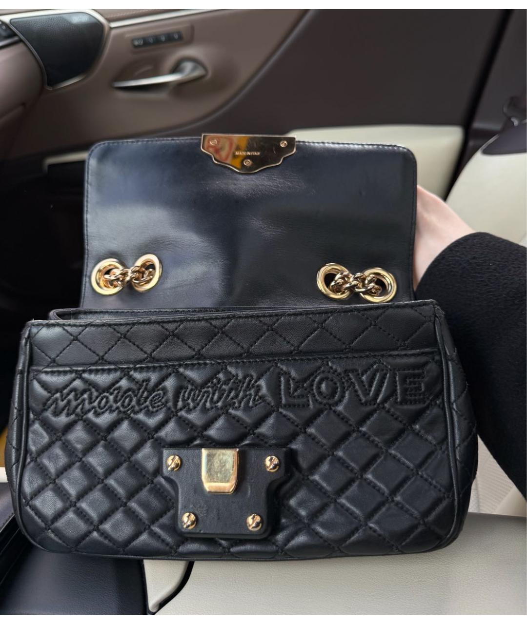 DOLCE&GABBANA Черная кожаная сумка через плечо, фото 6