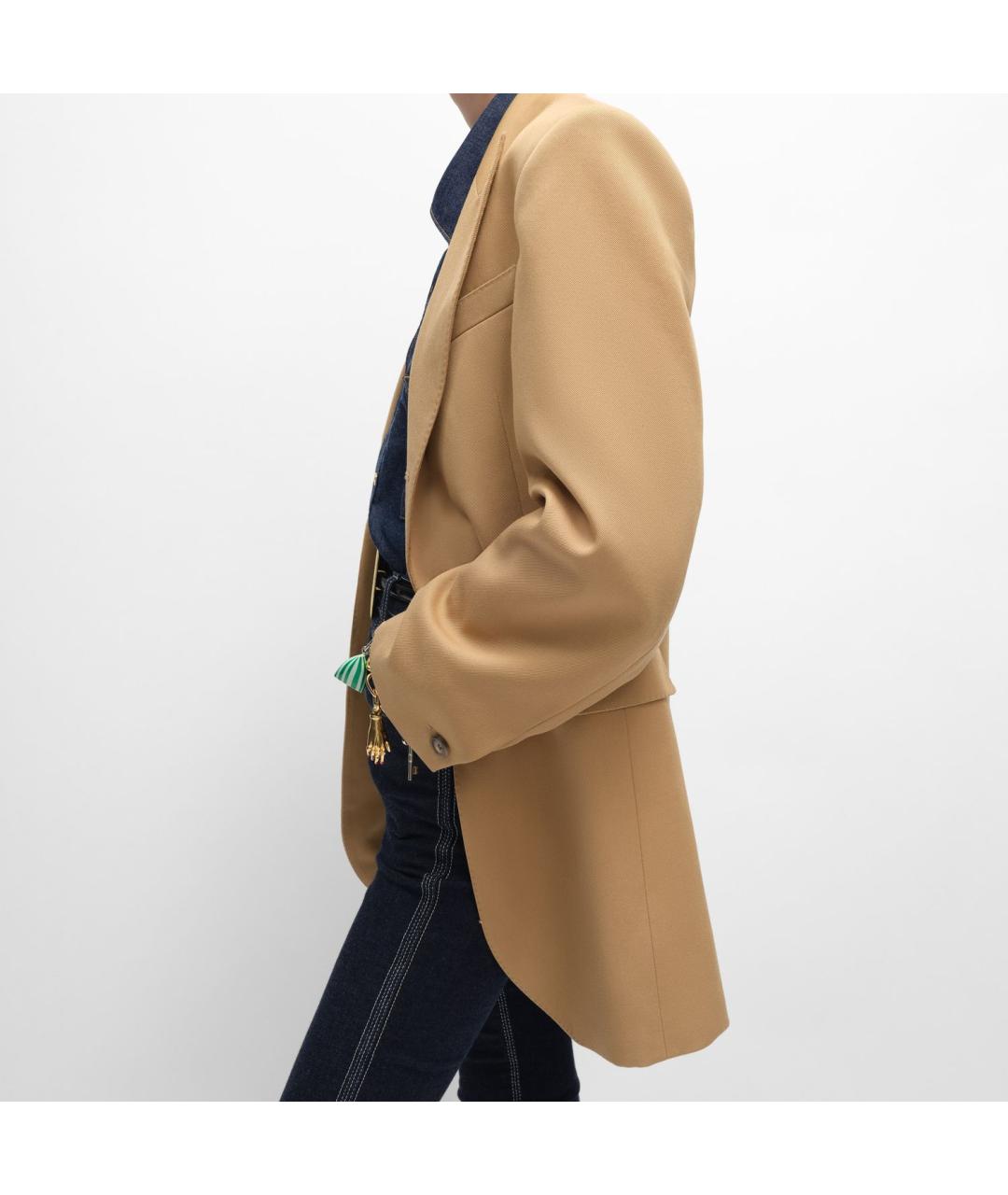 CELINE Коричневое шерстяное пальто, фото 2